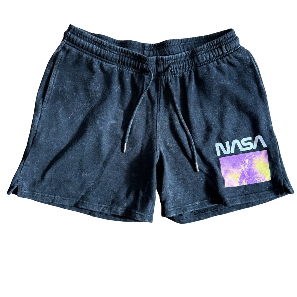 NASA Men’s Black Athletic Shorts with Graphic